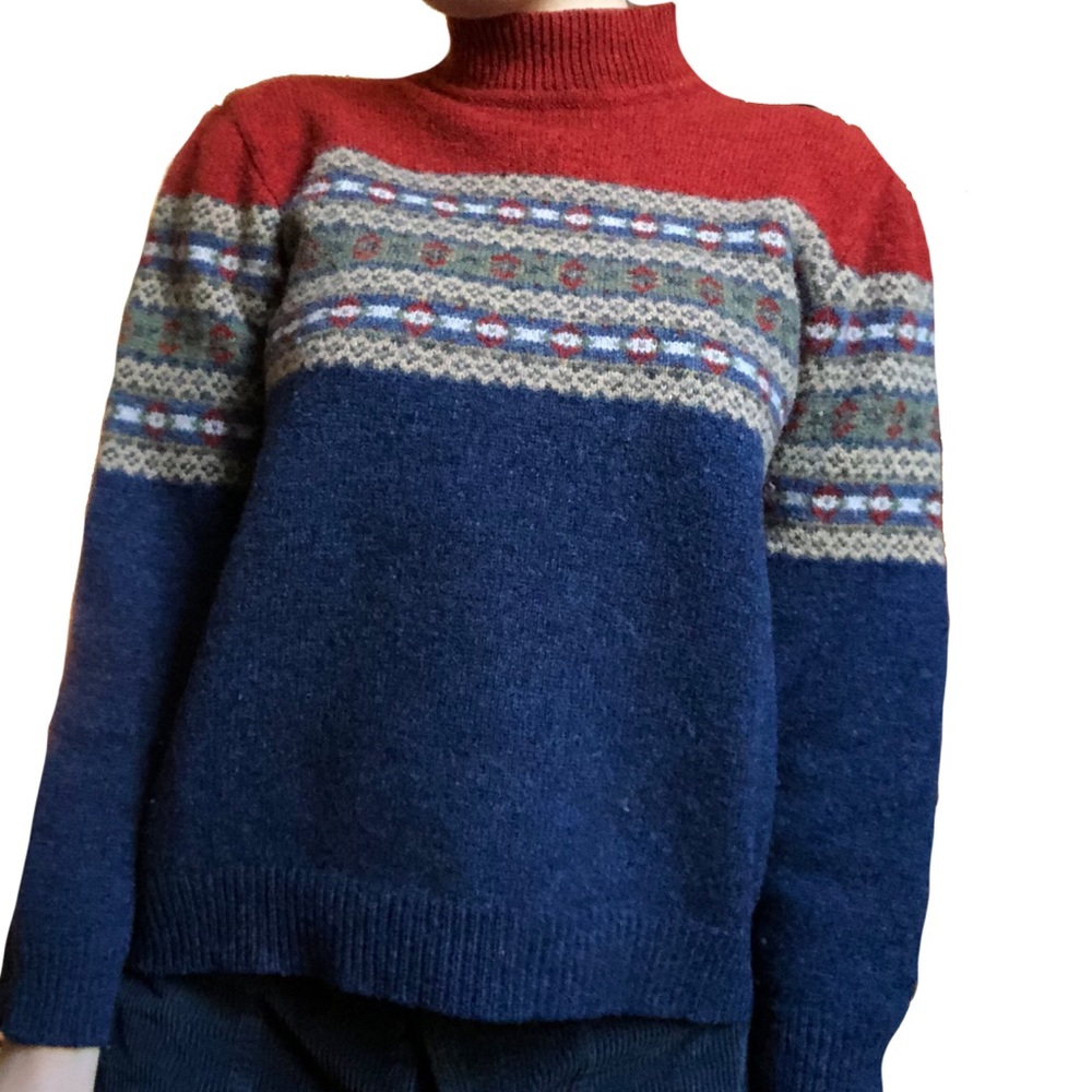 Red & Blue Wool Eddie Bauer Sweater